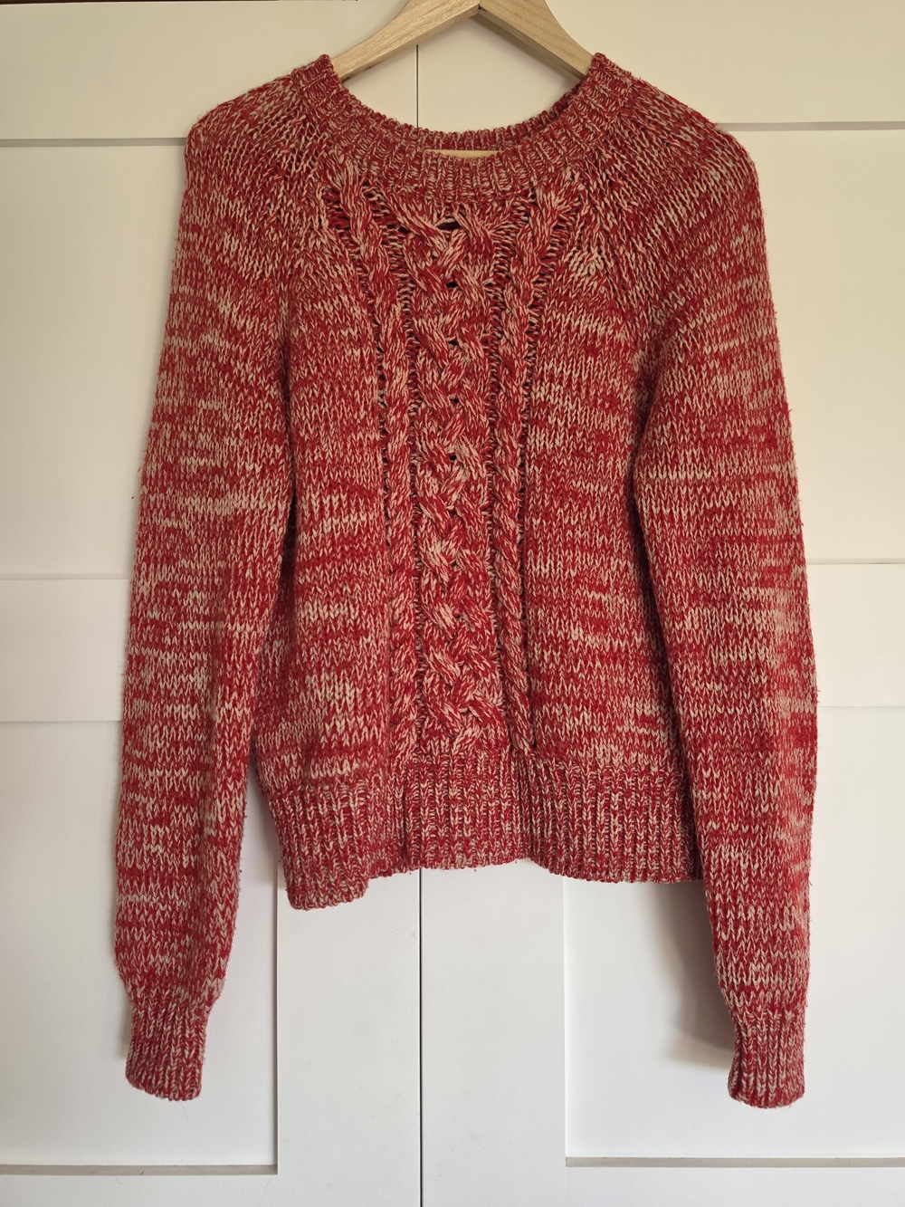 Etoile Isabel Marant 100% Wool Marled Cable Knit Crewneck Sweater